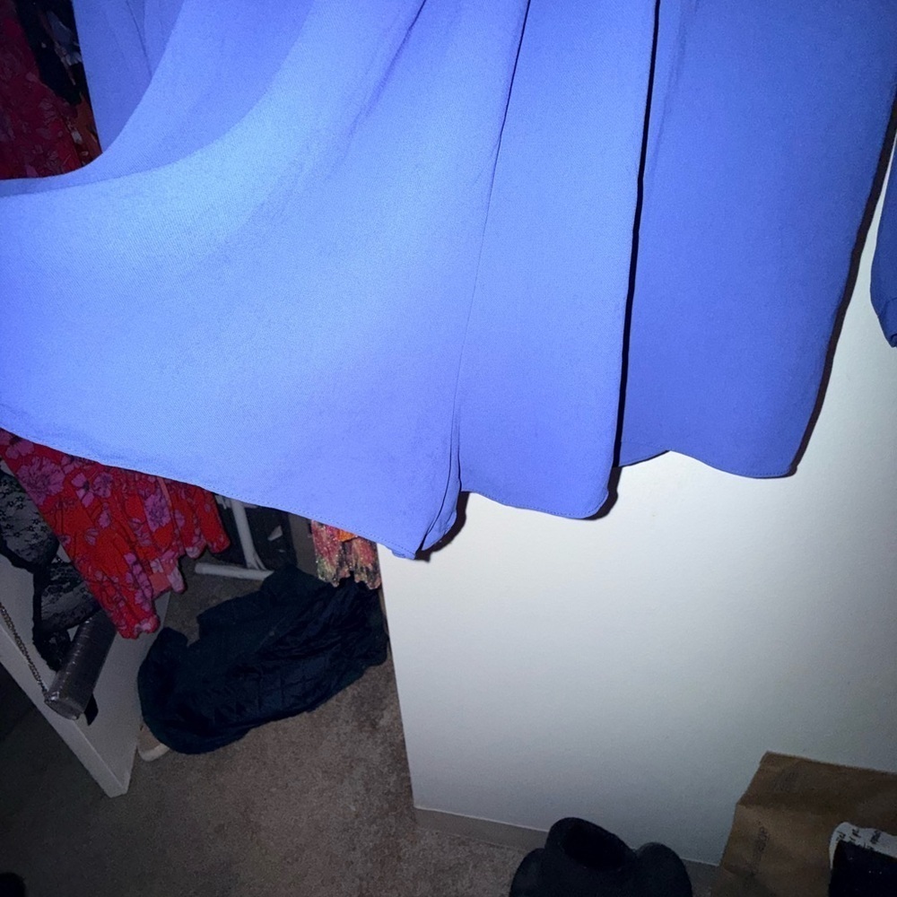 Umgee Royal Blue V-Neck romper - Picture 6 of 7